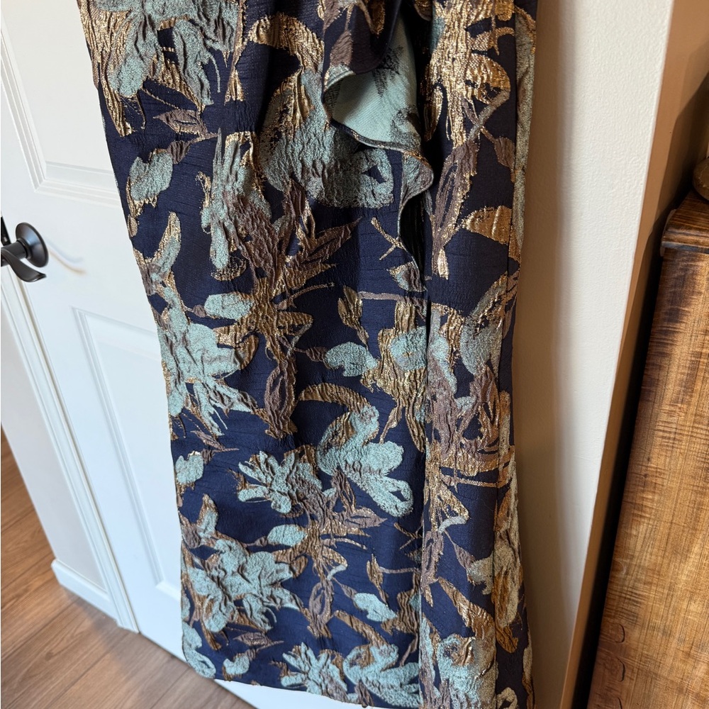 Adrianna Papell One-Shoulder Jacquard Evening Gown - Picture 8 of 10